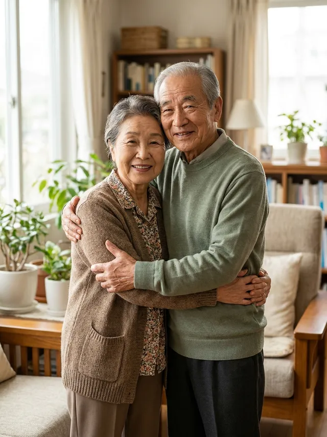 Grandparents smiling together